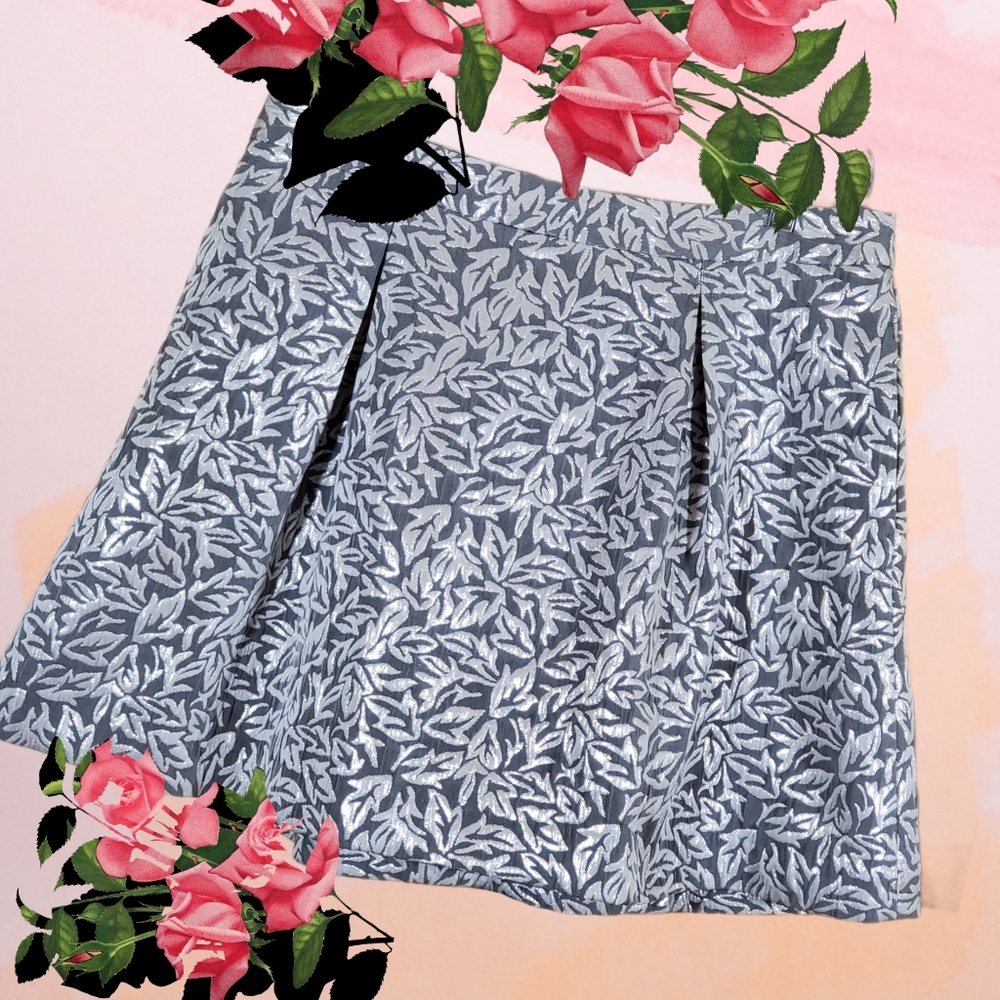 Silver A-line Above Knee Formal Skirt size 13 teen